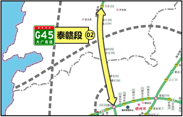 据预测,"两节"期间高速公路有7个易拥堵路段,包含昌泰,泰赣,赣定高速3