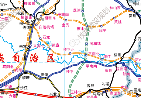 柳梧广铁路要来了,全线设约10个站,全线长2352千米