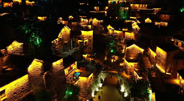 大洼村夜景图片