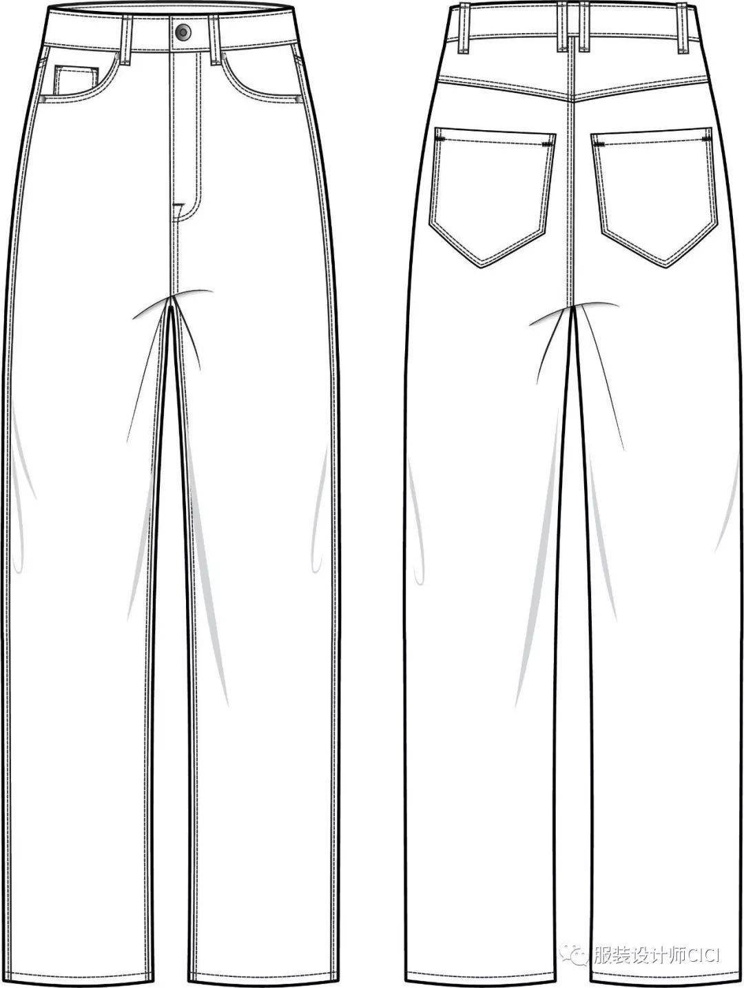 67图纸集丨100例裤子电脑款式图合集