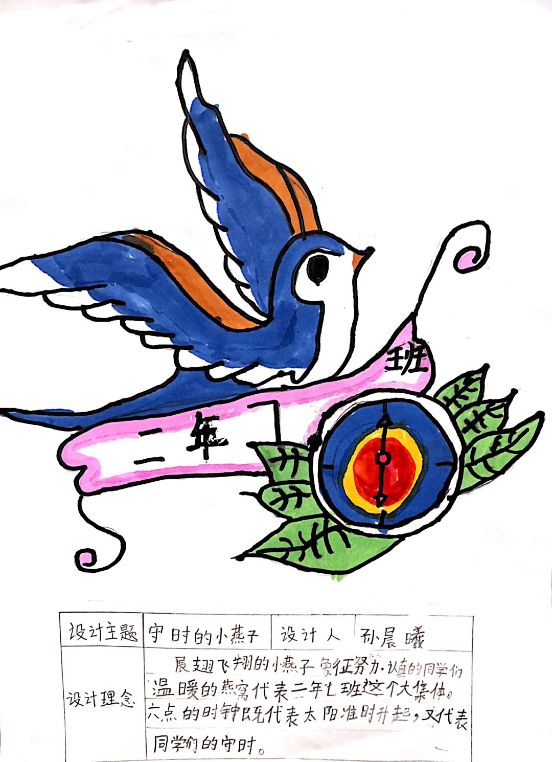 第七届体育节二年级吉祥物主题设计_燕子