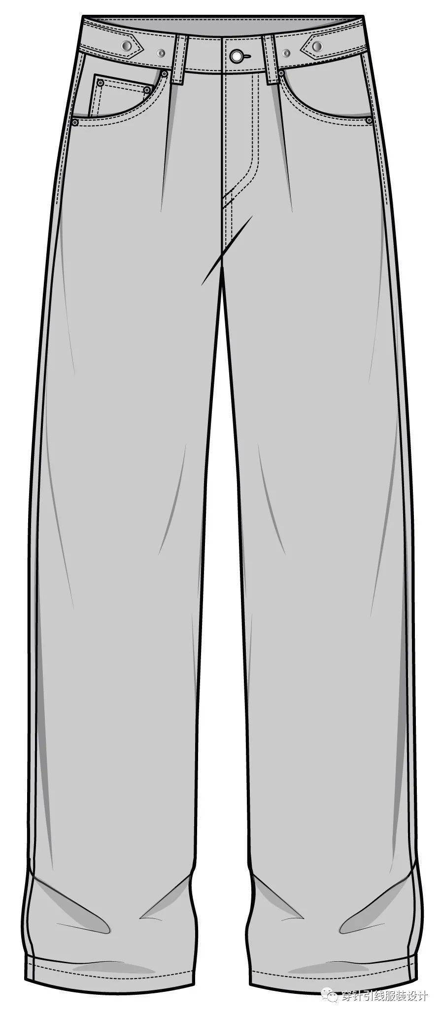 67图纸集丨100例裤子电脑款式图合集