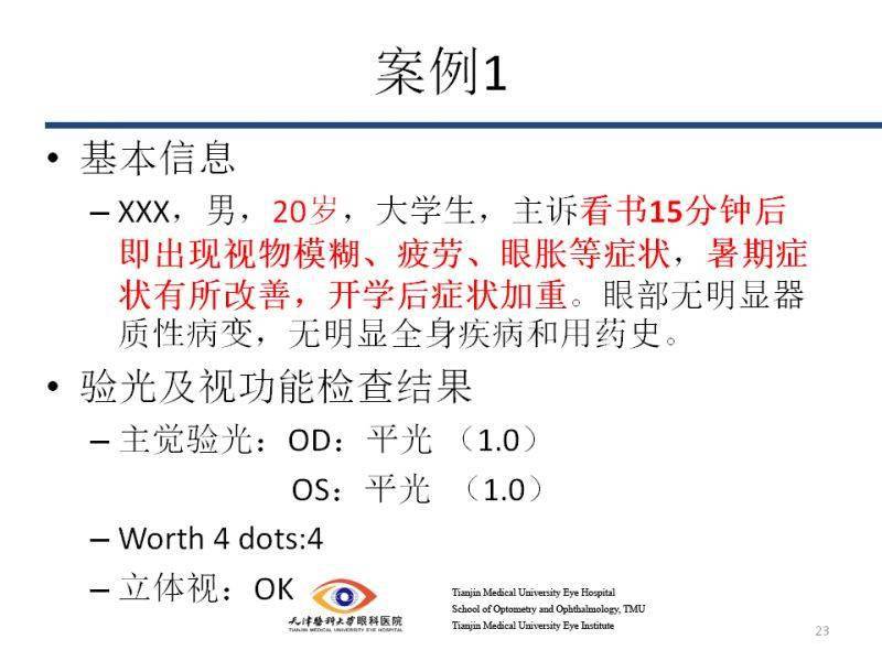 眼視光調節功能檢查與案例分析