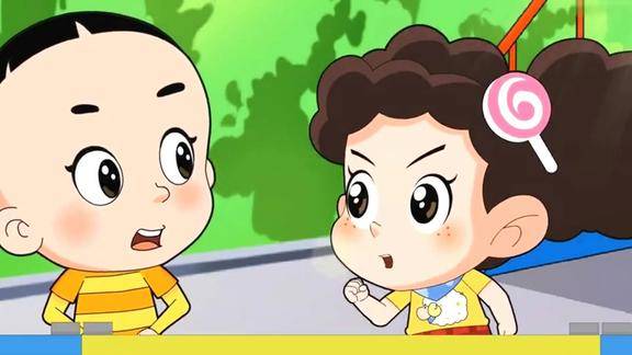 大头儿子说赛车是男孩子的事可棉花糖不信偏要玩