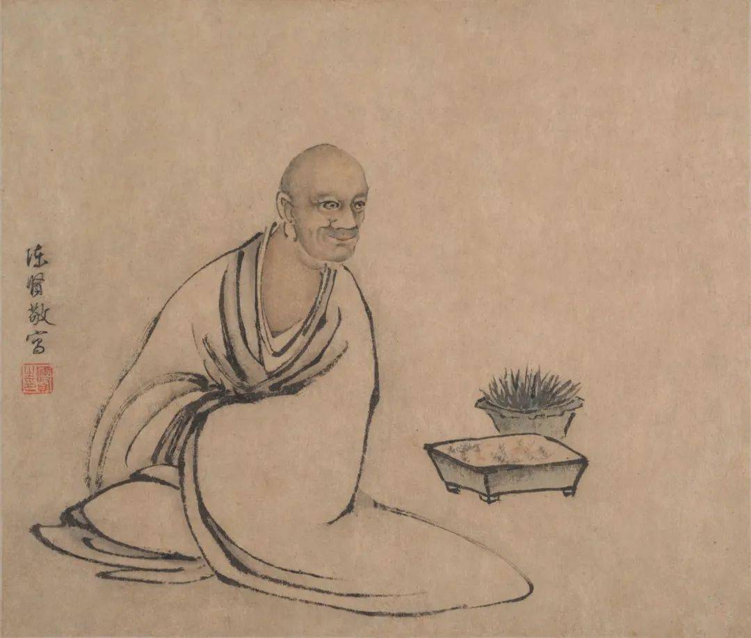 佛教艺术明末画僧陈贤十六罗汉图册