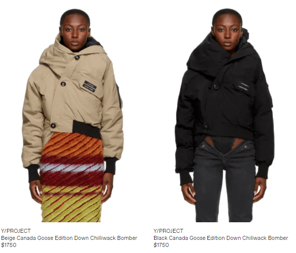 限定新款加拿大鹅联名yproject系列开售潮人必入