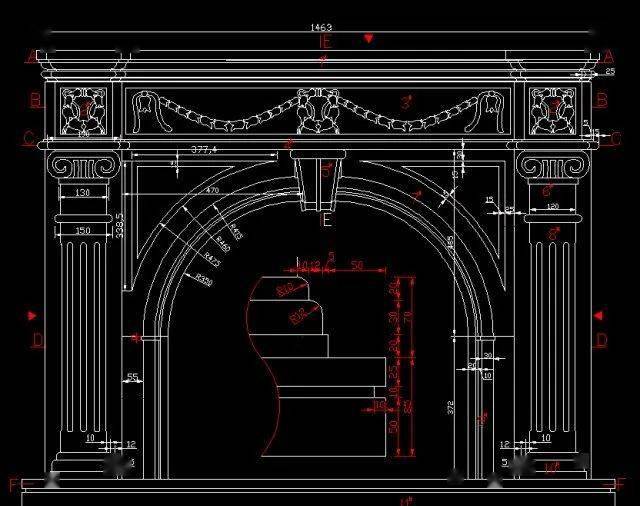 石材壁炉设计参考cad版