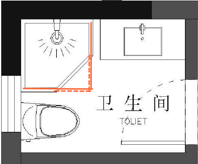 淋浴头cad画法图片