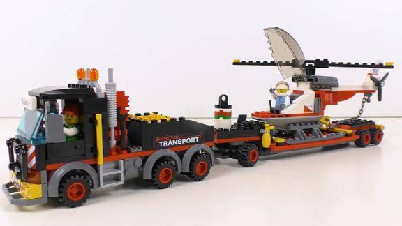 乐高lego60183城市系列重型直升机运输车