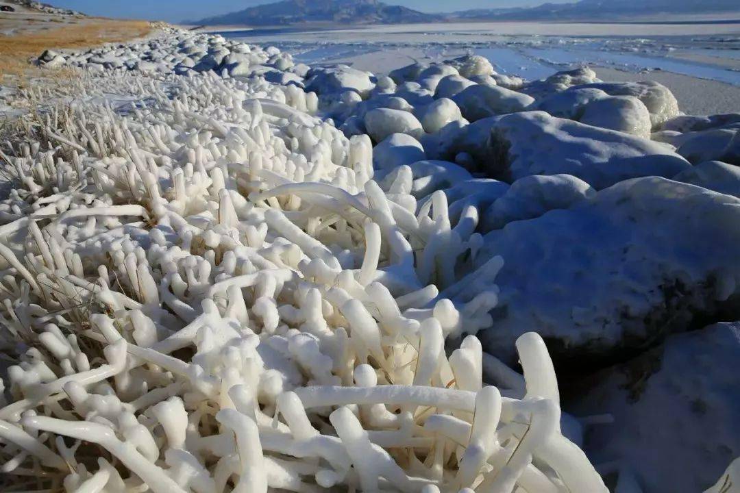 世界罕见奇观新疆赛里木湖上出现冰泡湖画面简直美爆了