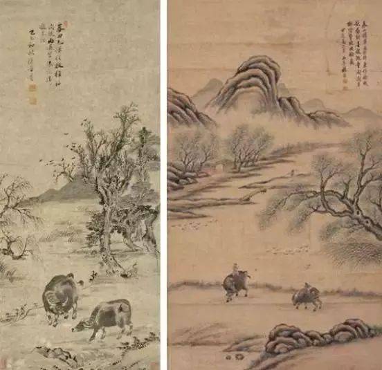 立轴 任伯年 牧牛图清代 徐祥 牧牛图 立轴袁培基 牧牛白石 牛王仁治