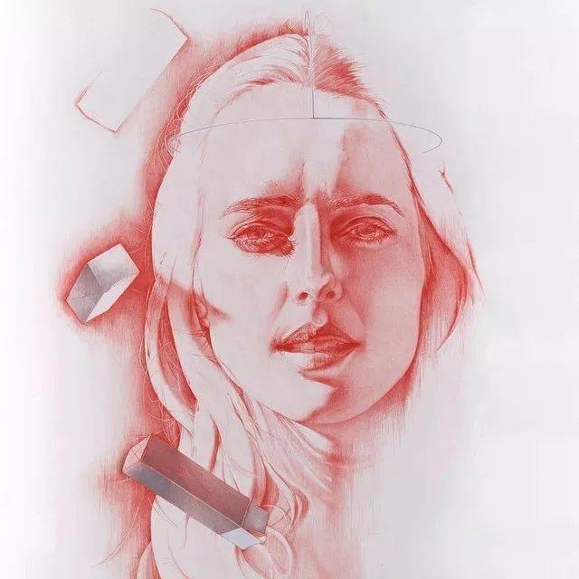 画出了力量,光感没有色彩的渲染﹀﹀﹀使用彩铅手绘的单色素描人物