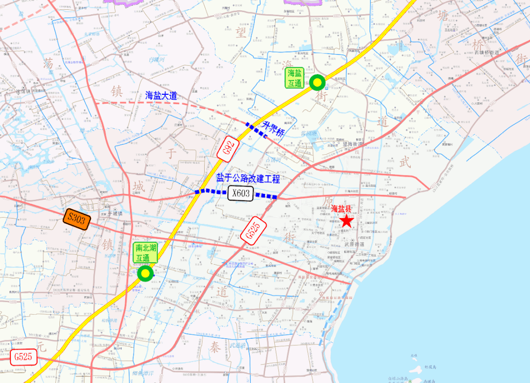 起于g525终于嘉南公路海盐这条路要建了效果图先睹为快