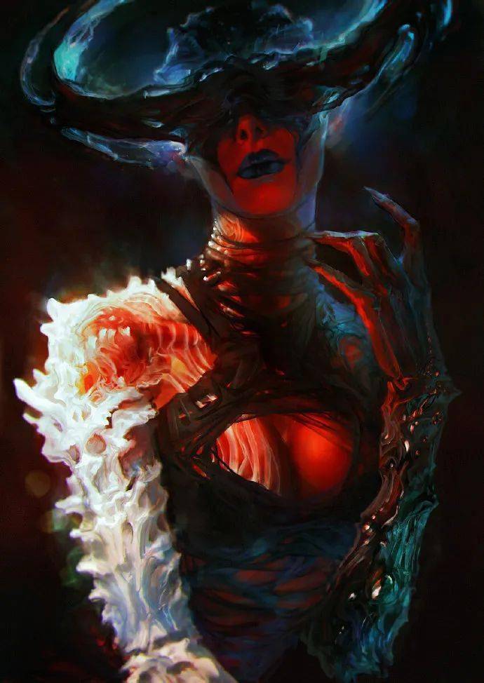 神秘鬼魅的人物俄罗斯插画师exellero