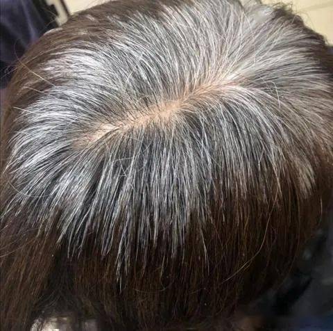 微潮色盖白发之深棕褐色