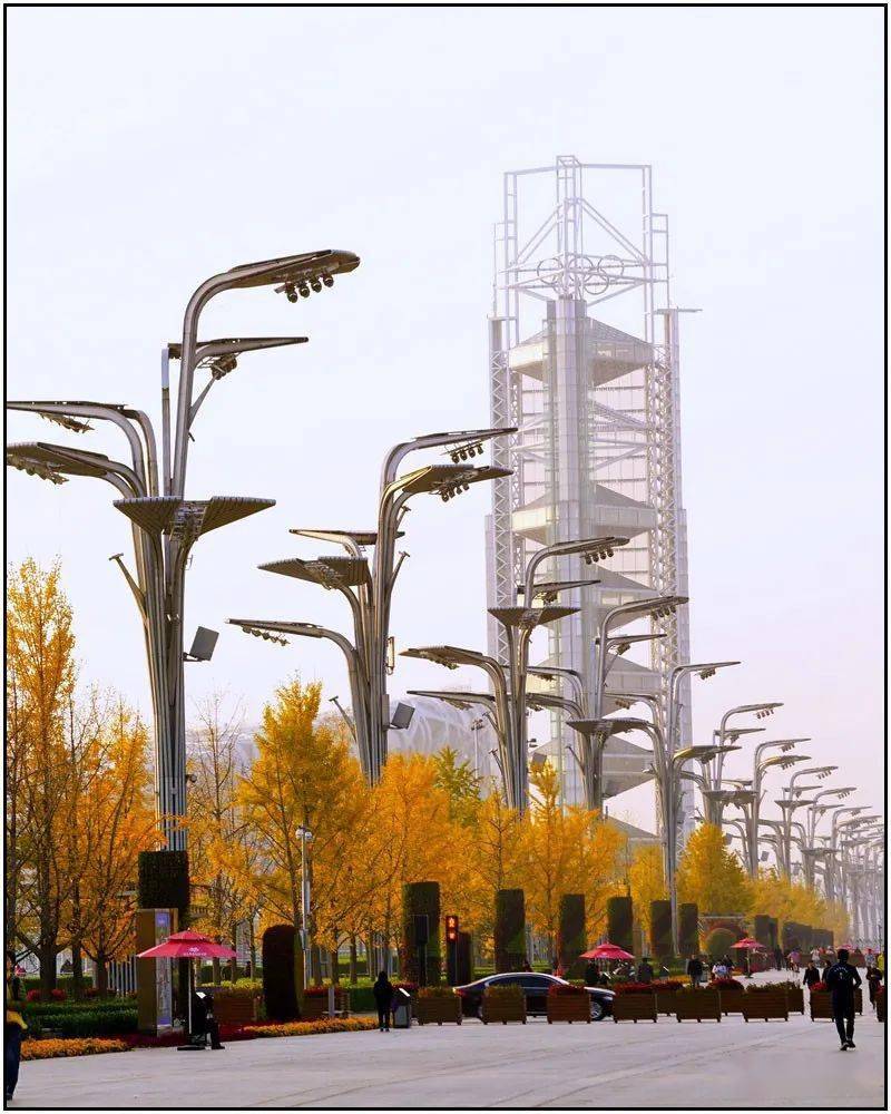 北京奥林匹克公园路灯图片