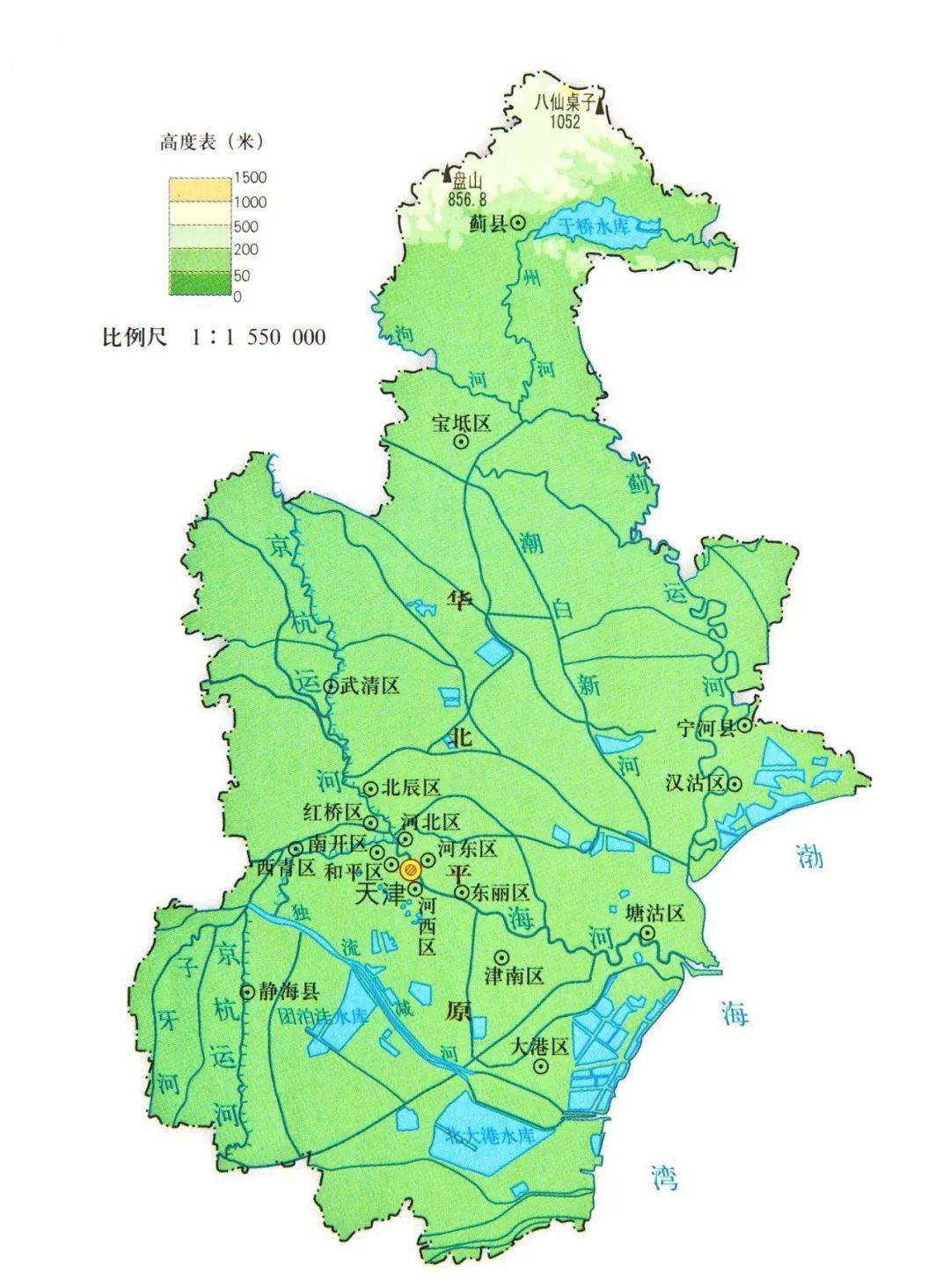 天津地形地势图图片