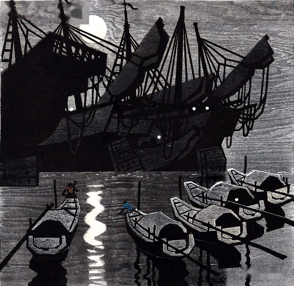 每日一画|冯兆平 月明星稀(2020/11/14)|今日版画_手机搜狐网