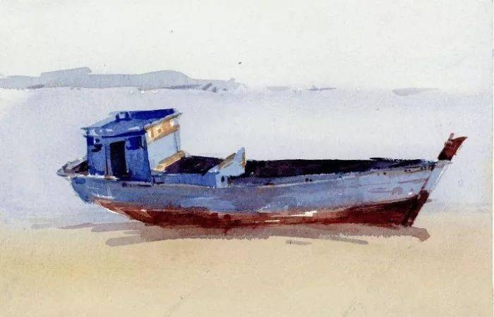 收藏!停泊的船只不同风格水彩临摹素材