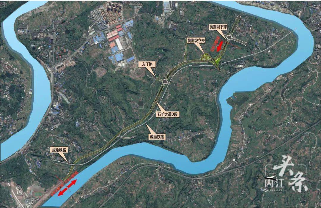 将与内椑南路景观大道,乐贤大道,黄荆坝大桥无缝连接