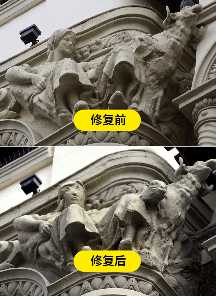 雕像遭毁容式修复98但每看一次就笑一次确实很可惜见过名画毁容是