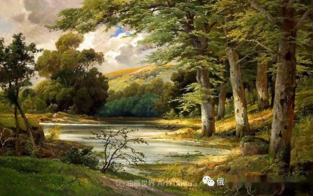 【经典油画】一派宁静秀丽的乡村景色,令人陶醉的色彩!