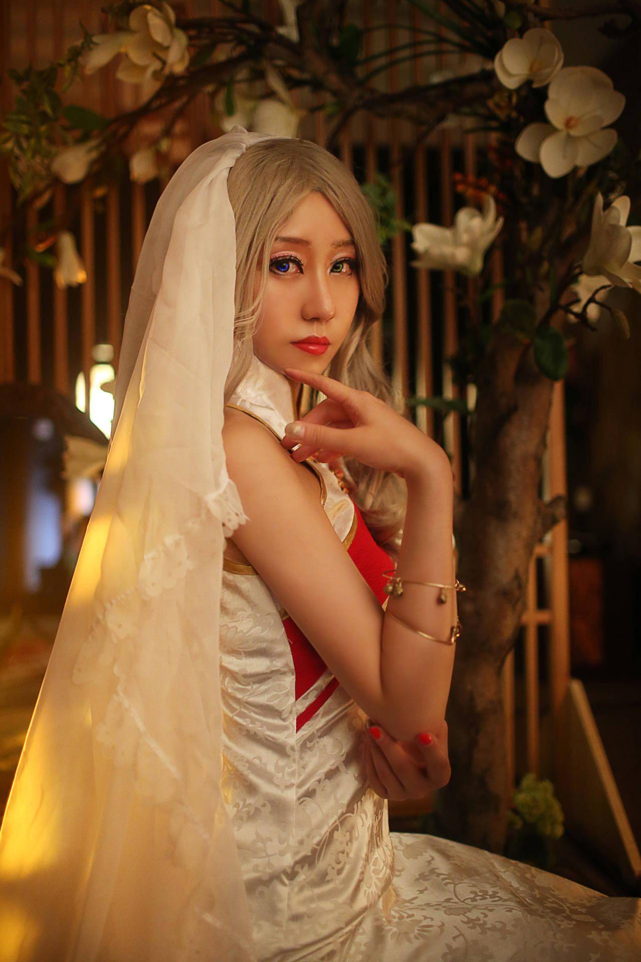 剑网三明教喵姐旗袍cosplay