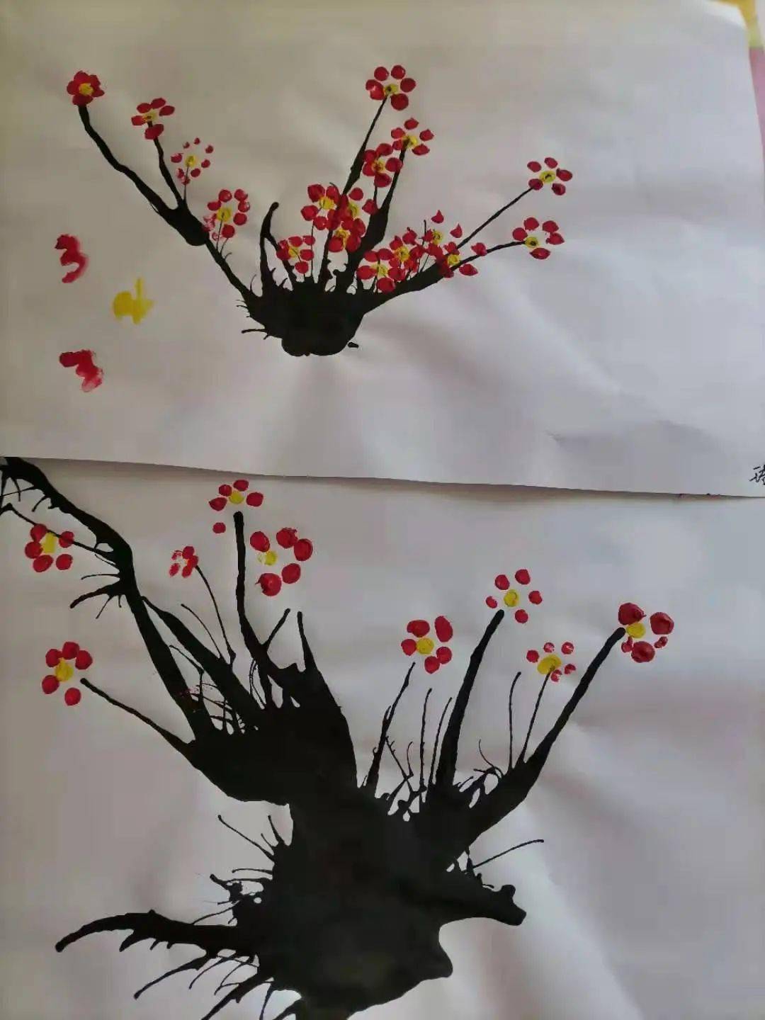 如意幼儿园潞河分园棉签点画梅花