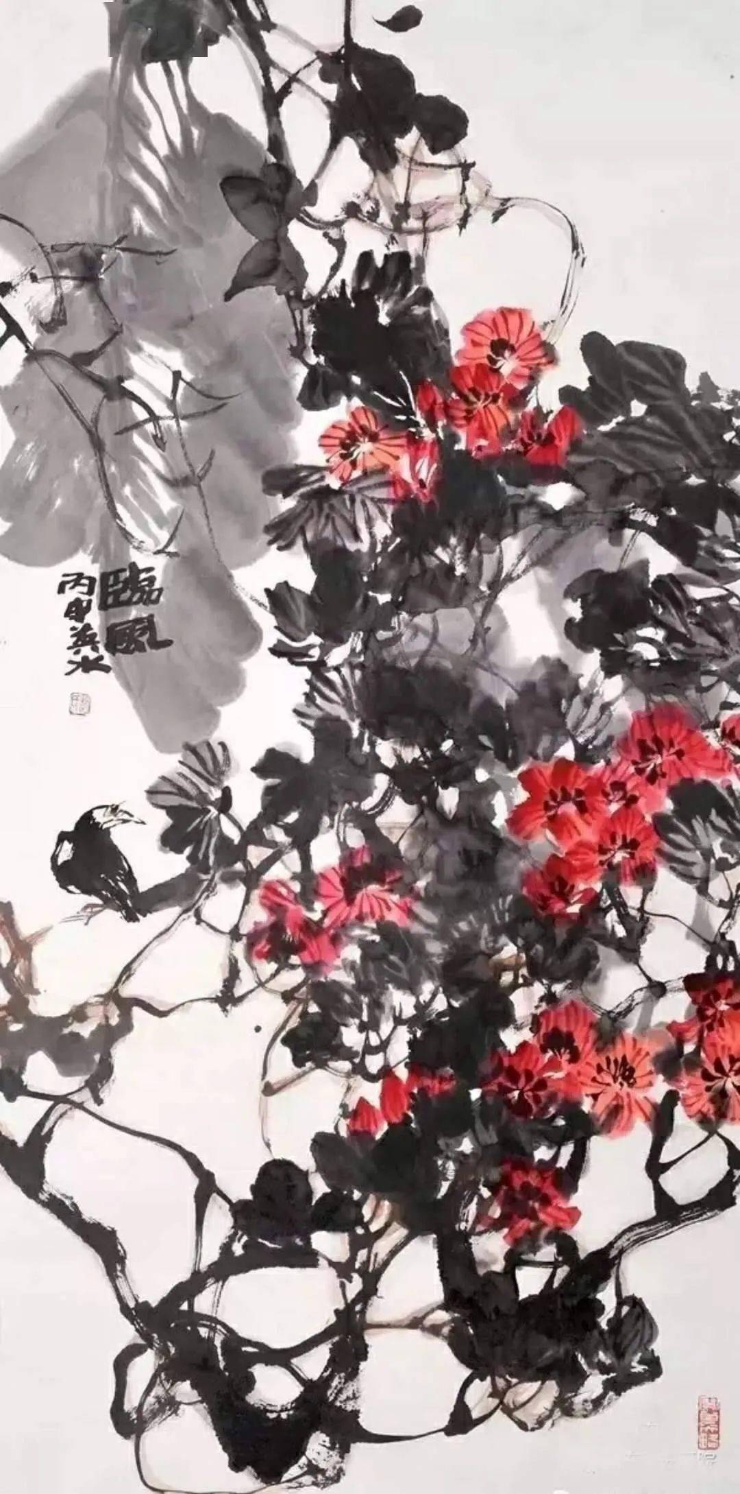 大气之美赵英水大写意花鸟画