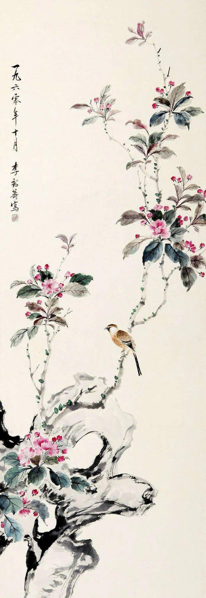 李鹤筹花鸟工细而灵动栩栩如生