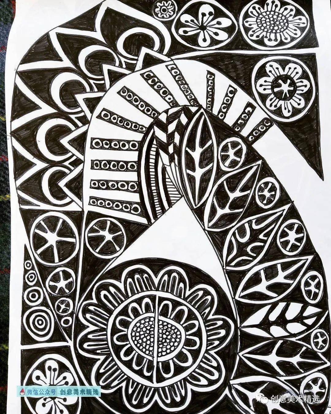 黑白装饰画临摹素材20张纹样涂鸦