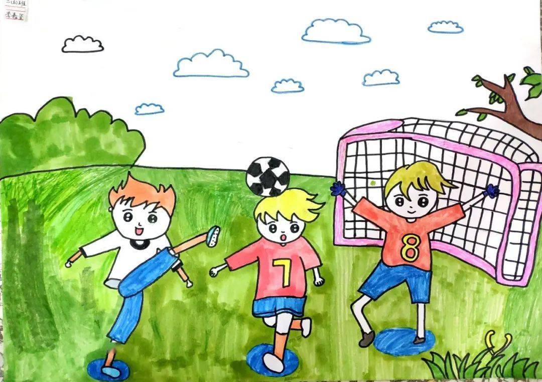 校园足球运动的开展,东环路小学以快乐足球为主题,开展绘画手抄报