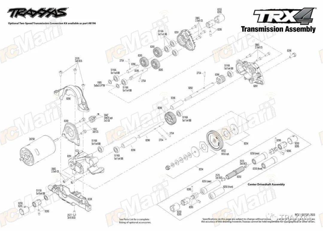 爆炸图traxxastrx4sport运动版皮卡仿真攀爬车820244