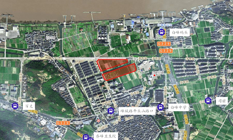 優勢點評地塊位於北侖區白峰街道,周邊清泰路,峰城路,楓江路,329國道