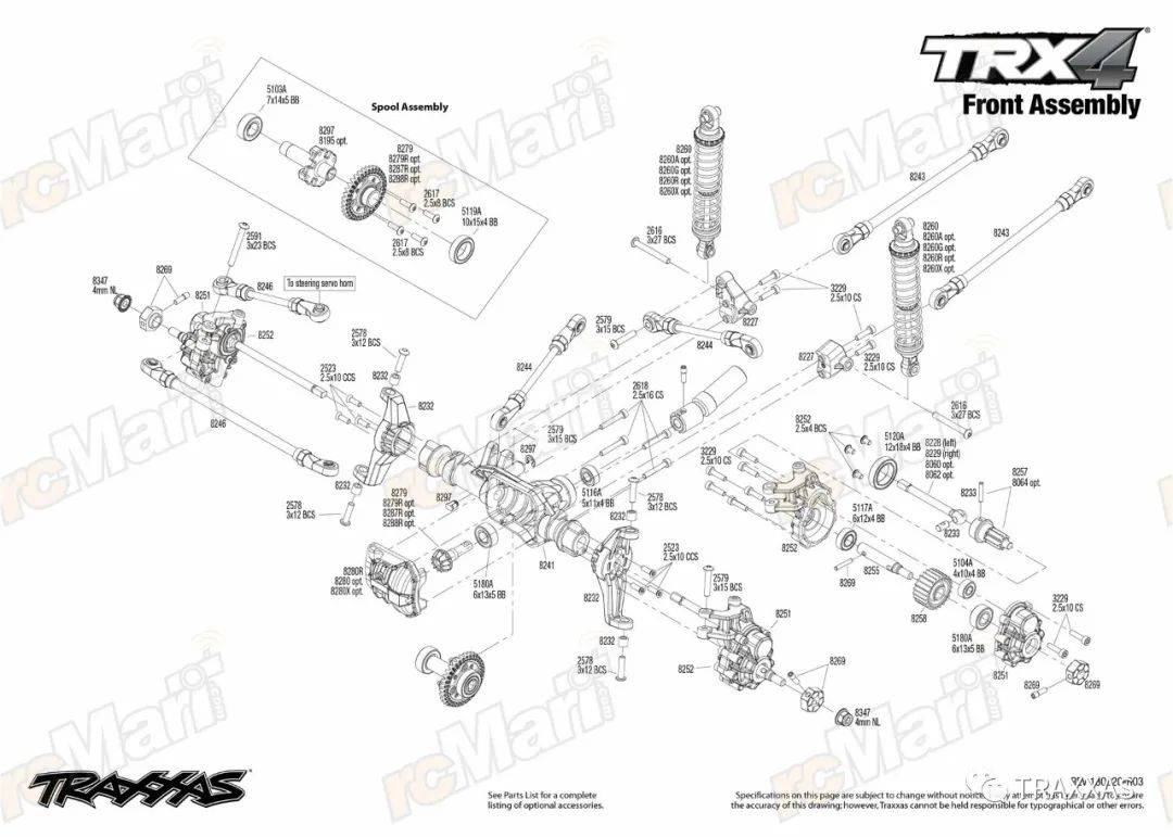爆炸图traxxastrx4sport运动版皮卡仿真攀爬车820244