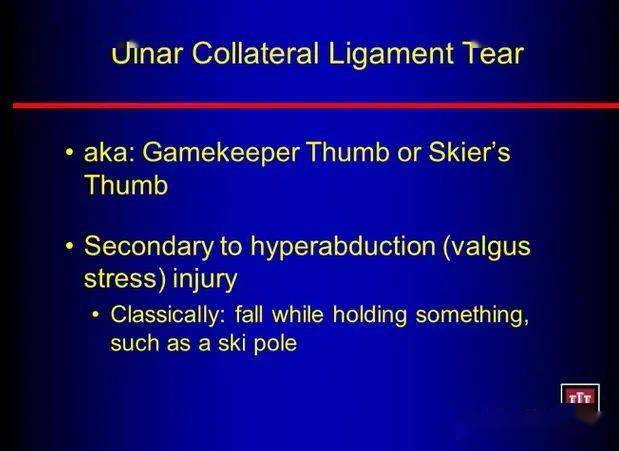 thumb [θm] n. 拇指 2. ulnar [ln] adj. 尺侧; 尺骨的 3.