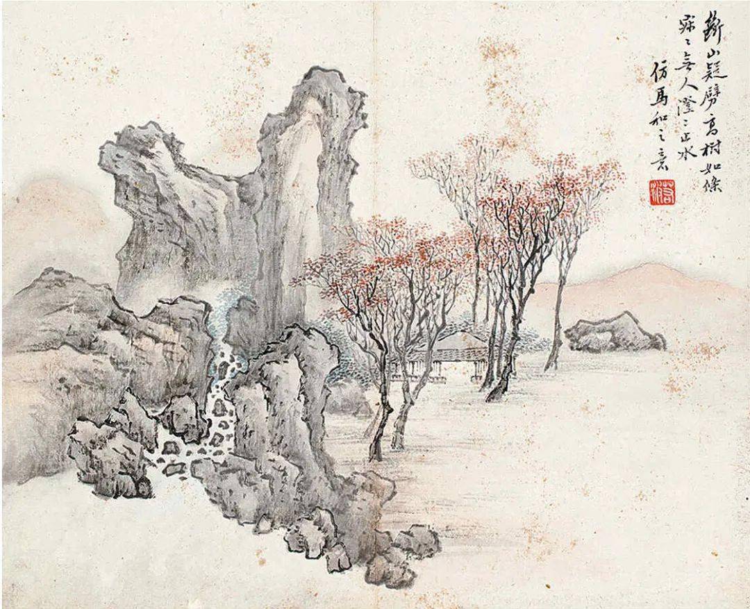 顾沄拟古山水册秀雅清丽