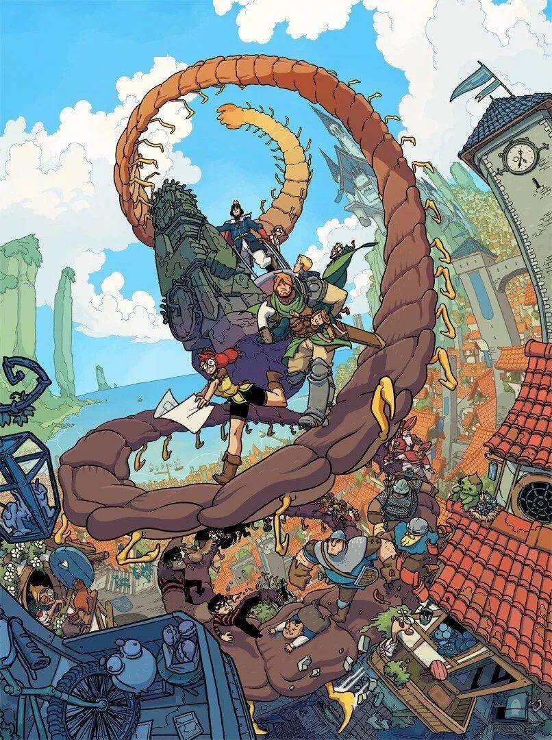 经典的透视角度画风酷炫充满故事性的插画