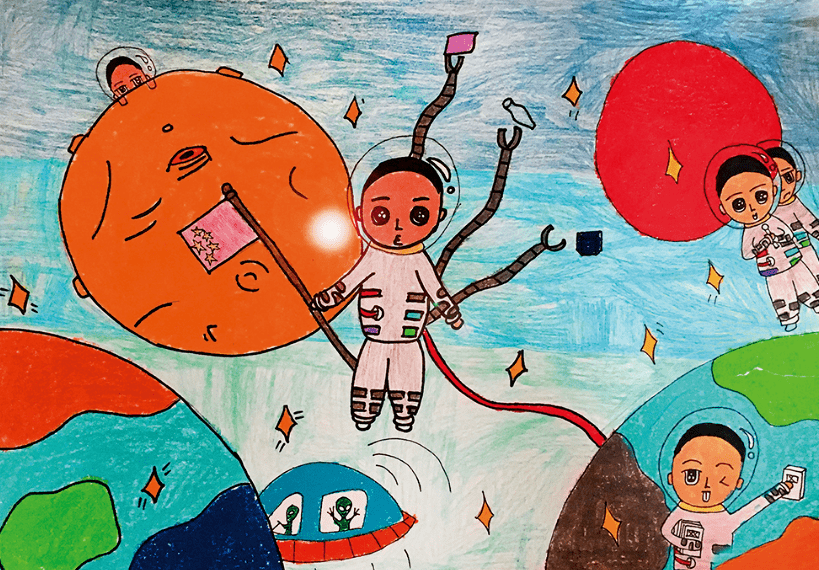 欢迎回家嫦五北京中小学生手绘飞天梦