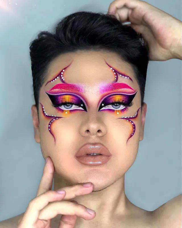 赏析男美妆博主diegoreyes的彩绘妆容造型集锦