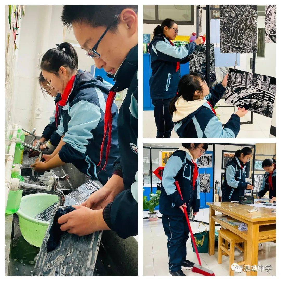 近日,泗塘中学校园内也是人头攒动,走廊,楼梯转角,画室……校园内随处