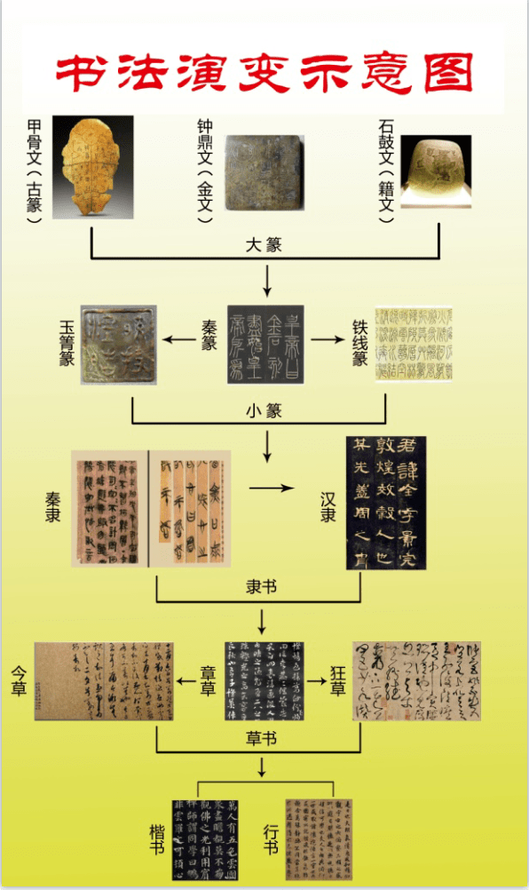 中国书法演变顺序图图片