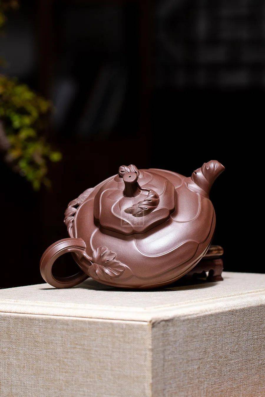 紫砂壶花器玲珑精巧的风卷葵