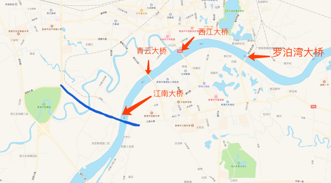 贵港东津大桥选址图片