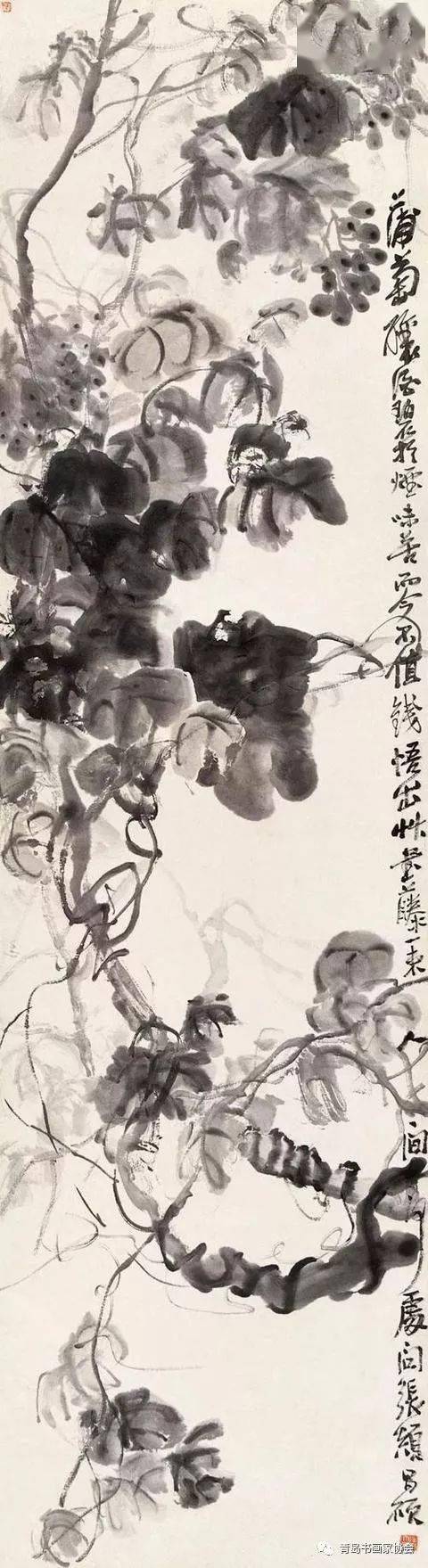 吴昌硕画葡萄泼辣刚健