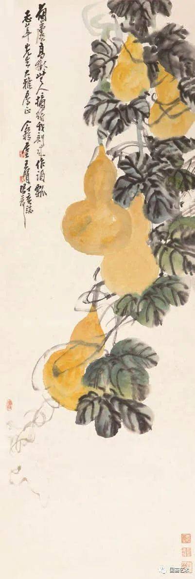 浸淫尤深,故《葫芦图》中,无论藤蔓,还是葫芦,甚至题字,都和吴师如出