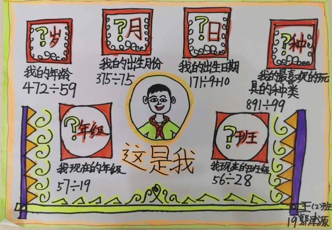 创意致远猜猜我是谁三年级数学乘除法计算创意作业