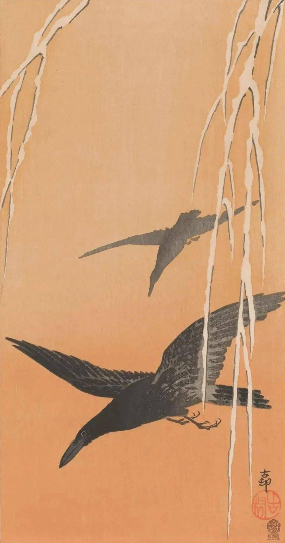 日本绘画大师的花鸟画淡雅清新