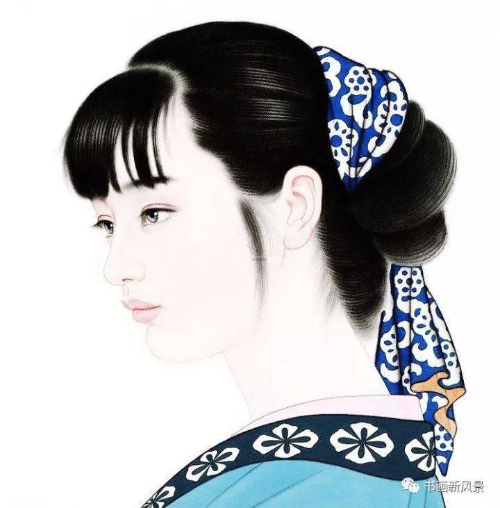 这九幅仕女头像,美到骨子里!_工笔
