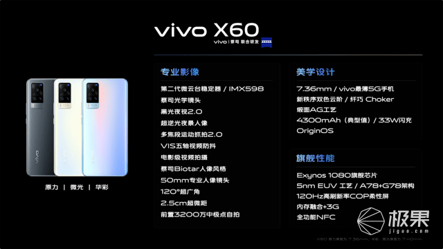 vivo x60 系列正式发布,全系挂蔡司蓝标,售价3498元起